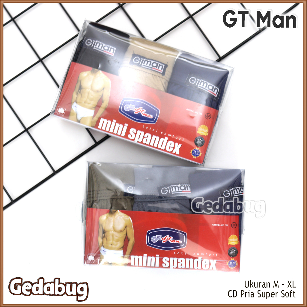 [ 3 Pcs ] CD Pria Gt Man Kantun Spandex 708 | Celana Dalam Pria Dewasa | Gedabug