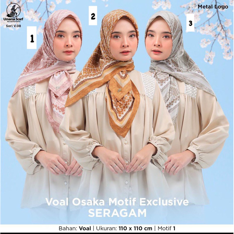 (V.08) OSAKA EXCLUSIVE MOTIF SERAGAM UMAMA SCARF