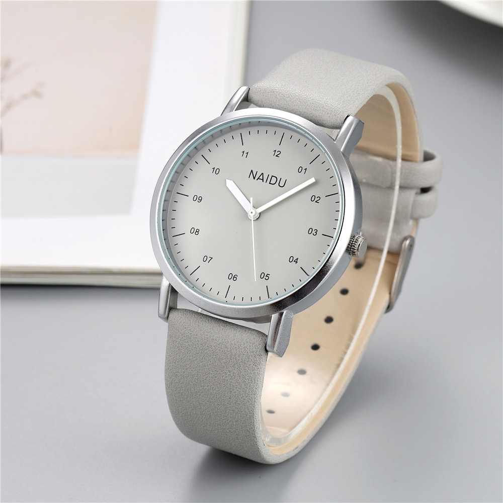 Jam Tangan Wanita Korean Retro Polos Pu Leather Fashion Analog Quartz Murah