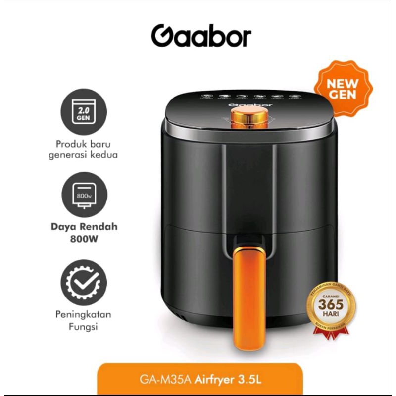 Gaabor Air Fryer Low Watt 3.5L Mesin Penggorengan Tanpa Minyak Anti Lengket /GA-M35A
