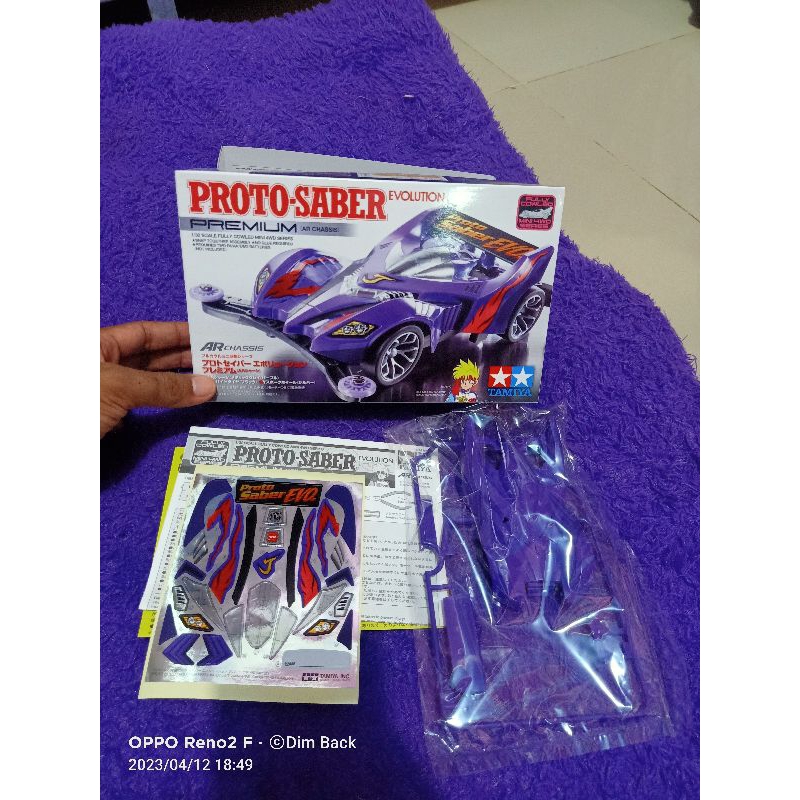 Tamiya Body Proto Saber Evolution Premium + Decal + Dus Manual Box