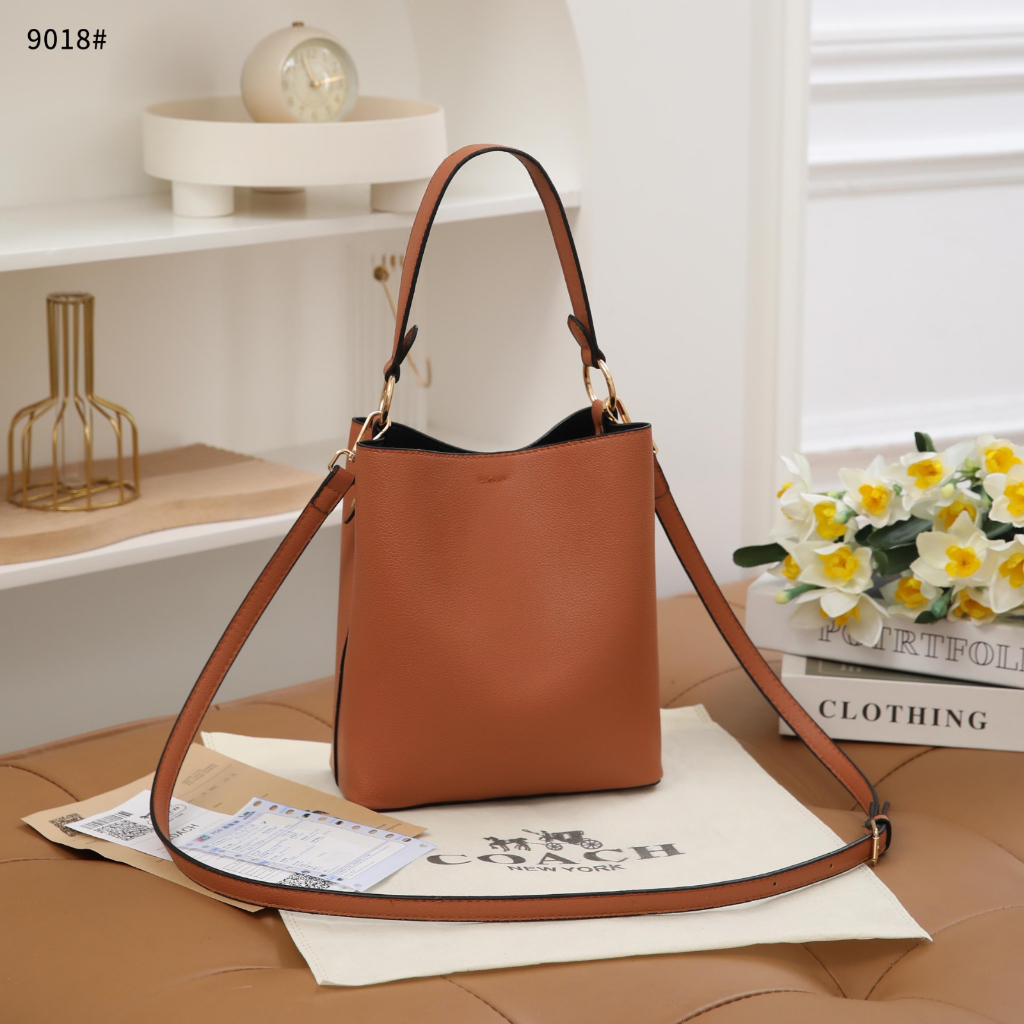 Coa 9018 Leather Small Town Bucket Bag