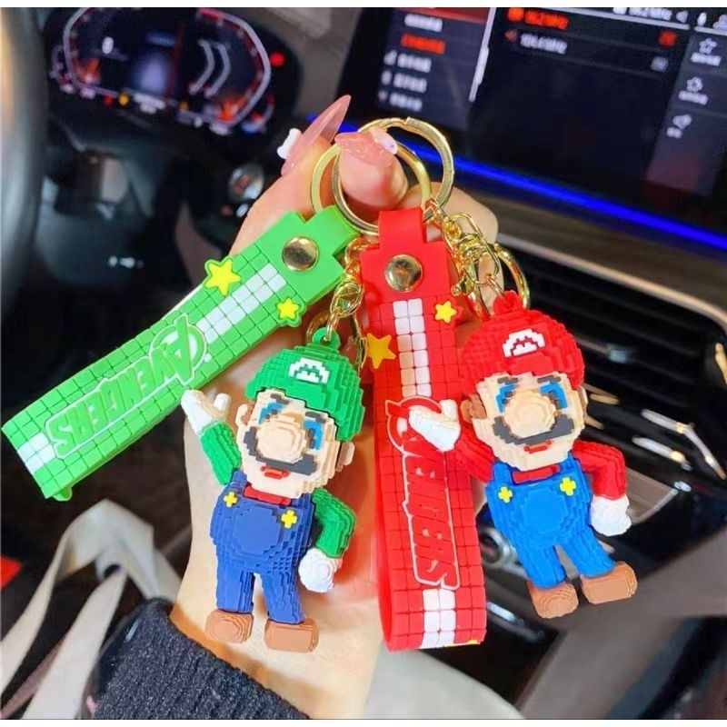 FerenHongXia Gantungan Kunci Mobil Gantungan Kunci Lucu SUPER MARIO