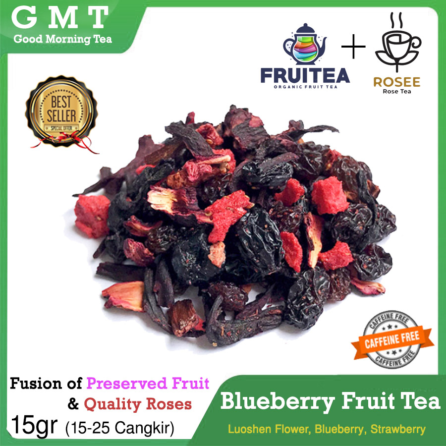 

GMT | Blueberry Fruit Tea | Teh Blueberry Strawberry Luoshen Premium Blend Loose Leaf