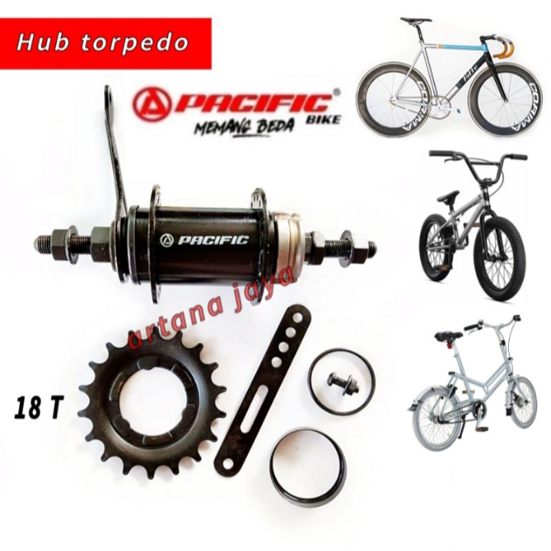 Rem torpedo Hub sepeda fixie BMX 36H 18T Pacific torpedo