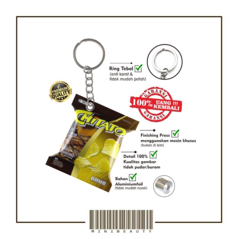 gantungan kunci snack miniatur cemilan lucu karakter ganci unik