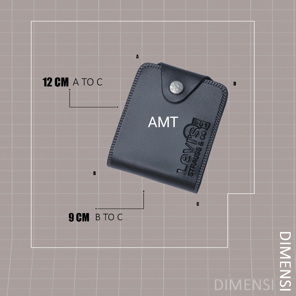 Dompet Lipat Pria Kulit PU Dengan Kancing - BRODY