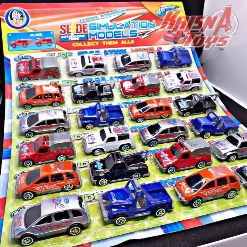 MAINAN ANAK MOBIL MINI SIMULATION MODELS/MINI CAR DIECAST/MOBIL MINI MURAH isi 24 pcs/Lembar