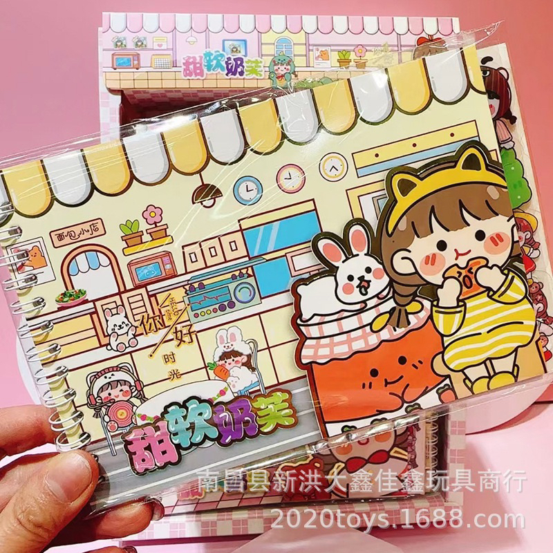 [BISA COD] Buku Stiker Model Kartun Korea Lucu-Buku Ring Mode Terbaru
