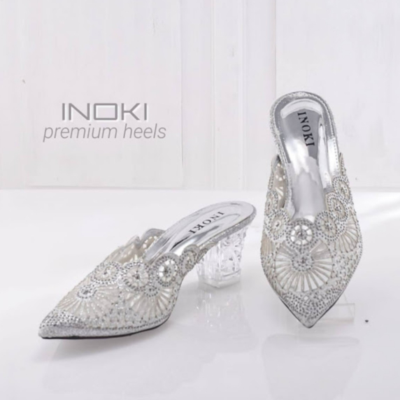 SANDAL PESTA HEEL SELOP KEBAYA WEDDING IMPORT  66-4 HAK KACA 5 CM SENDAL HEELS  SESERAHAN DAN KONDANGAN NEW