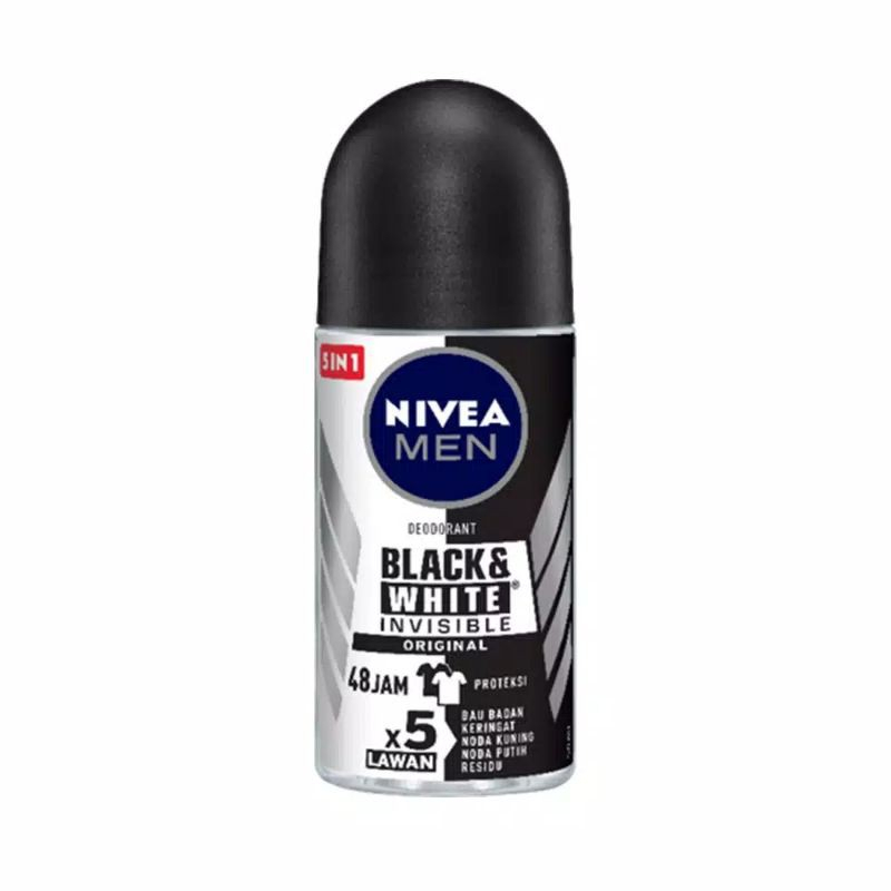 NIVEA MEN DEODORANT ROLL ON  BLACK &amp; WHITE 25ml BPOM