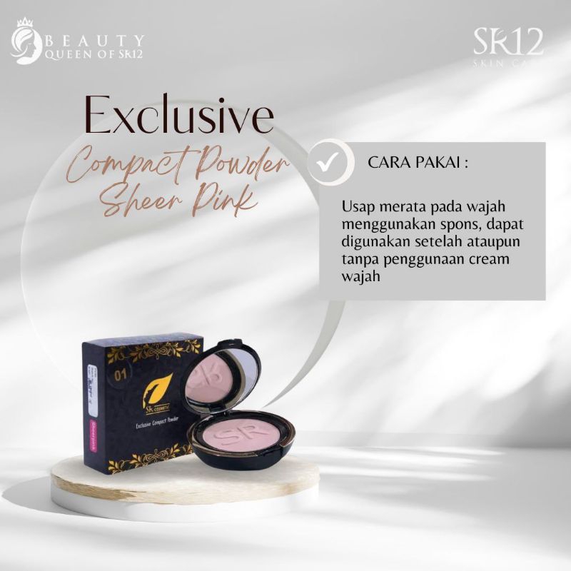 SR12 Compact Powder SPF 25+++ Bedak Padat  Anti Luntur dan Tahan Lama dengan Pilihan Warna Natural dan Sheer Pink - Menutup Bekas Jerawat, Flek, dan Rona Wajah yang Tidak Merata, Kulit Tampak Lebih Halus, Lembut, dan Tidak Berminyak