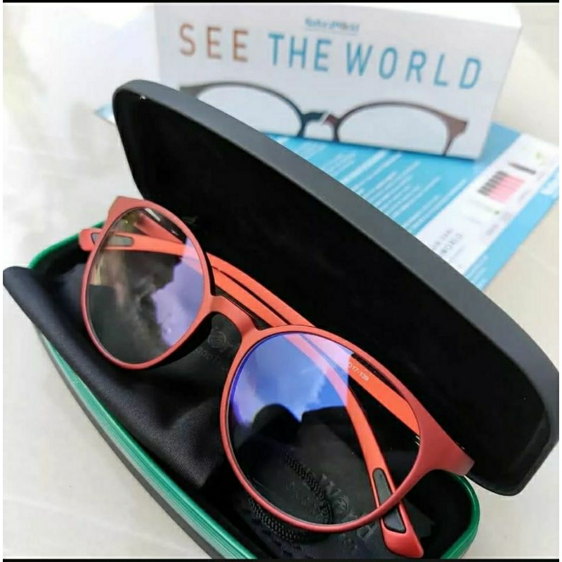 Kacamata Ion Nano Natura Warna Merah Bulat