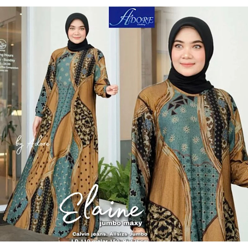 Elaine Jumbo Maxy LD110 - Gamis Calvin Jeans Jumbo terbaru / 023-7187