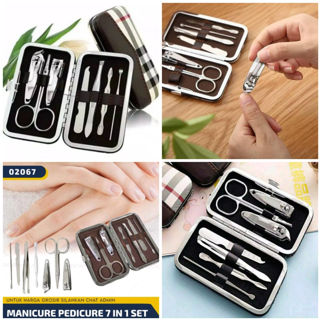 Peralatan Manicure Pedicure Gunting Kuku Set 7 in 1