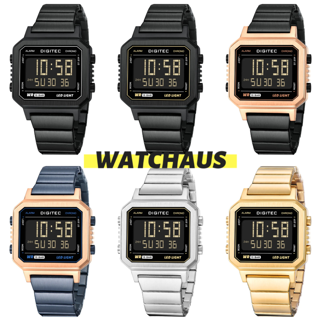 JAM TANGAN PRIA DIGITEC DGS5180R DGS 5180R DIGITAL STAINLESS STEEL STRAP