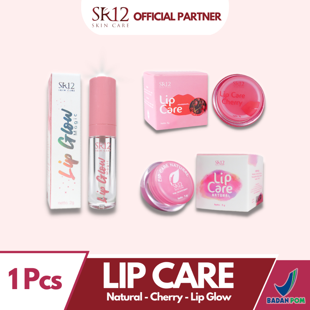 Lip Care SR12 Pink Cherry &amp; Natural Lip Glow Magic SR12 Pelembab Pencerah Bibir Hitam Gelap Pecah Pecah Bibir Kering Lip Treatment