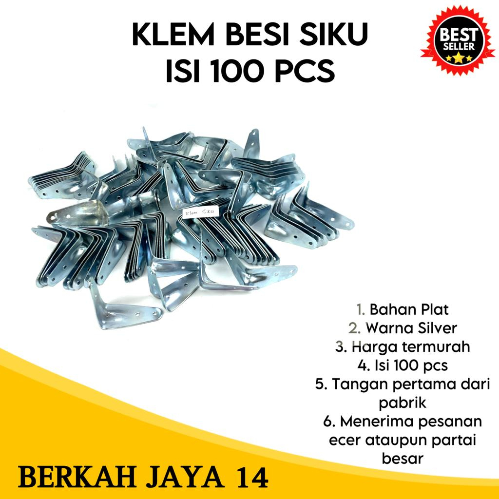 KLEM SIKU KURSI LEMARI isi 100 pcs ukuran 5,5x5,5 cm BAHAN BESI PLAT TEBAL HARGA MURAH BARANG BERKUALITAS PROMO DISKON TERLARIS