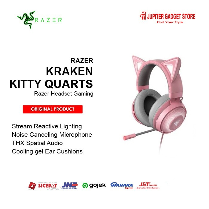 Headphone Razer Kraken Kitty Edition Quartz RGB Gaming Headset