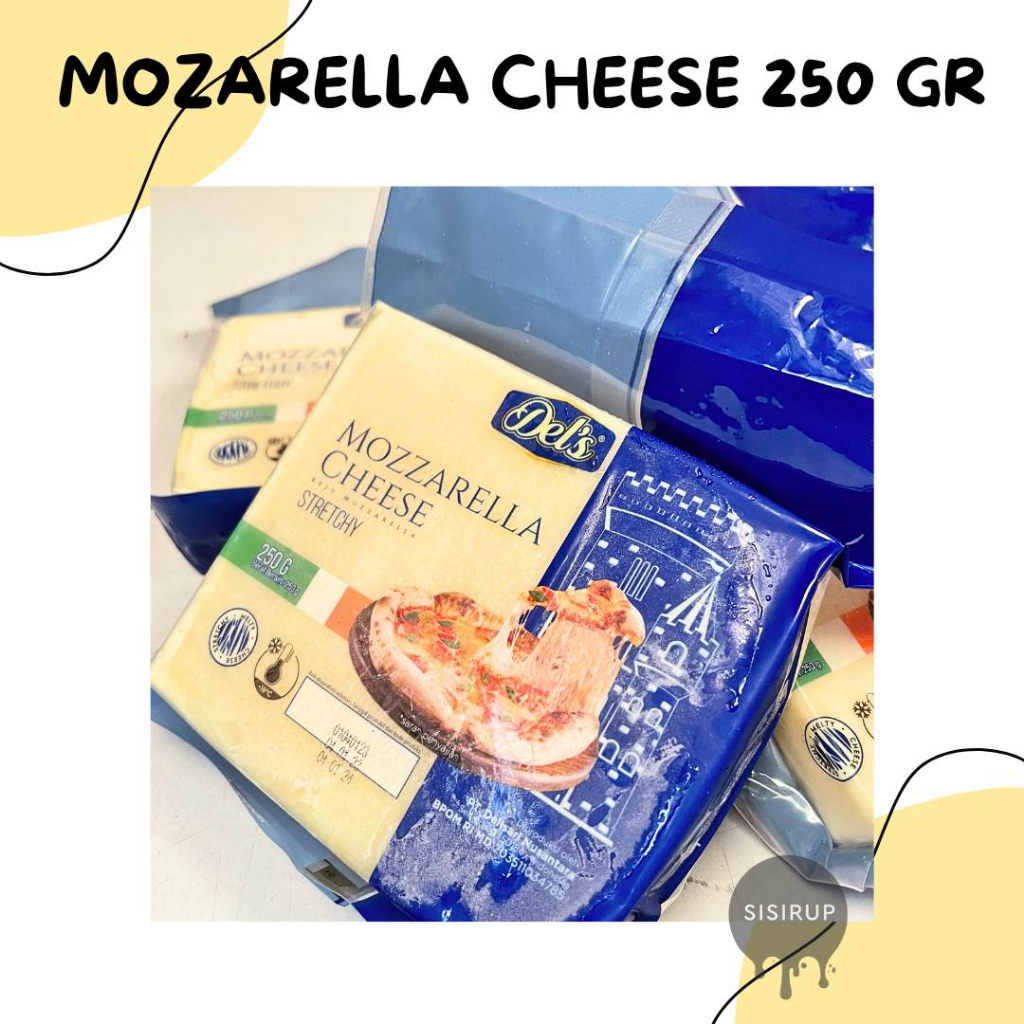 DEL'S Mozzarella Cheese 250GR / Keju Mozzarella / Cheese / Mozzarella