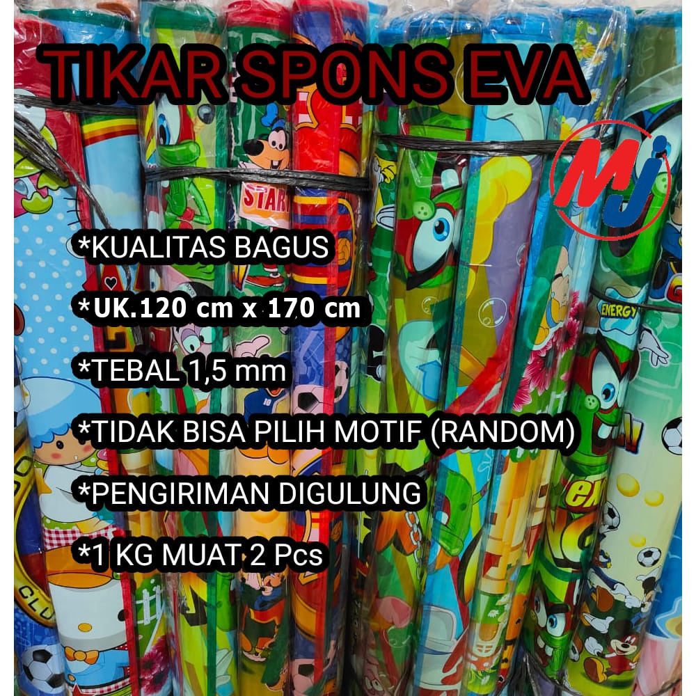 Tikar gambar spon karakter 200 x 120 cm, tebal 1,5 mm. tikar spons evamat tikar plastik karpet karakter karpet lantai Motif