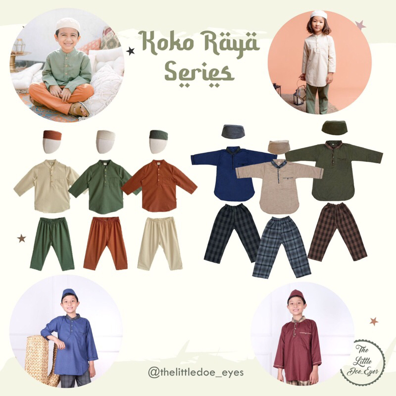 Bohopanna Raya Series Noah Gingham Set Kemeja Koko Anak