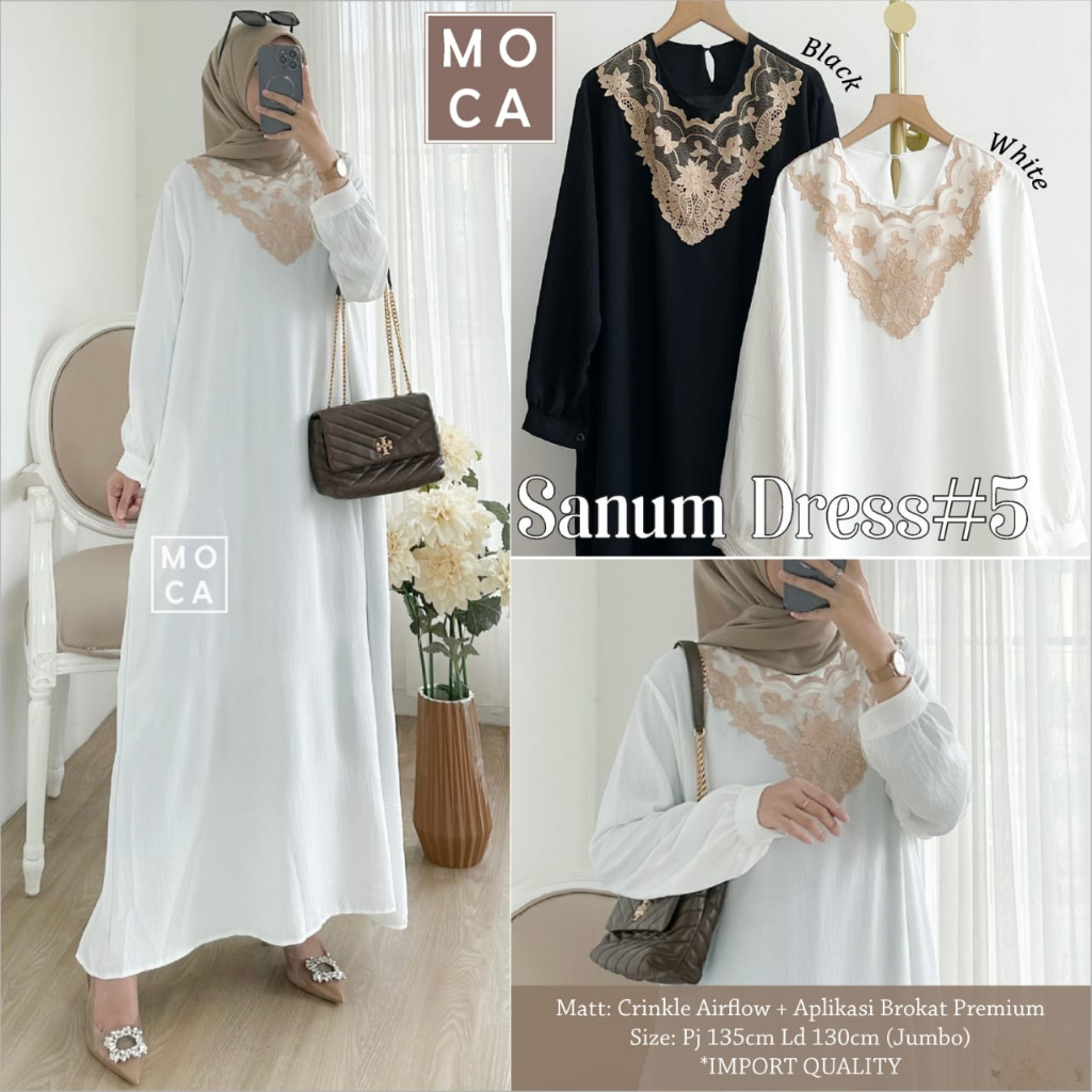 GAMIS DRESS SHANUM 5 LD 130 BY MOCA GAMIS CRINKLE GAMIS LEBARAN