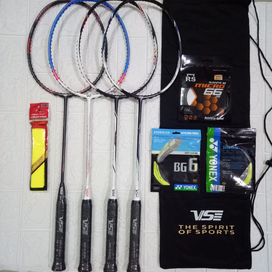 RAKET BADMINTON VSE ZIGLER STRIKE - FREE PEMASANGAN SENAR + GRIP + TAS