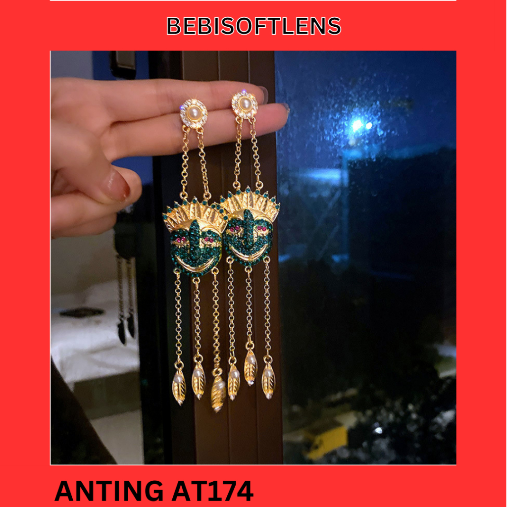 Anting AT 174 Anting Panjang Unik Lucu Keren Fashion Wanita / Anting Pesta / BEBI