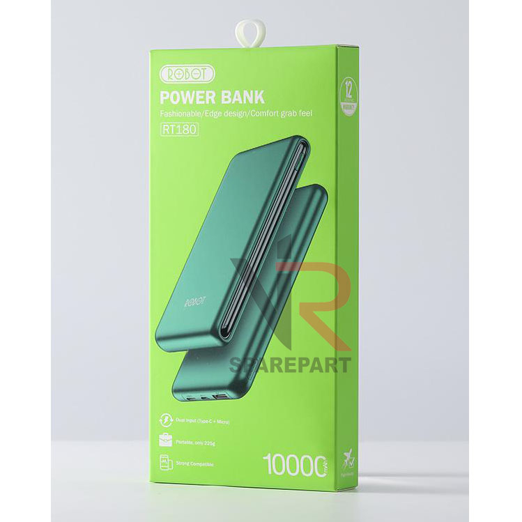 ROBOT POWER BANK RT-180 10000 mAh DUAL INPUT TYPE-C &amp; MICRO USB