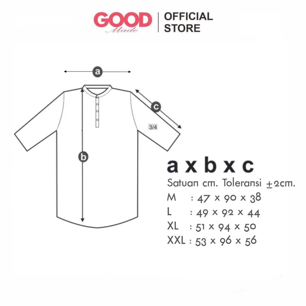 GOOD MADE - Baju Koko | Kurta Turki Dewasa Lengan 3/4 Polos | Baju Koko Qurta Pria Premium | COD