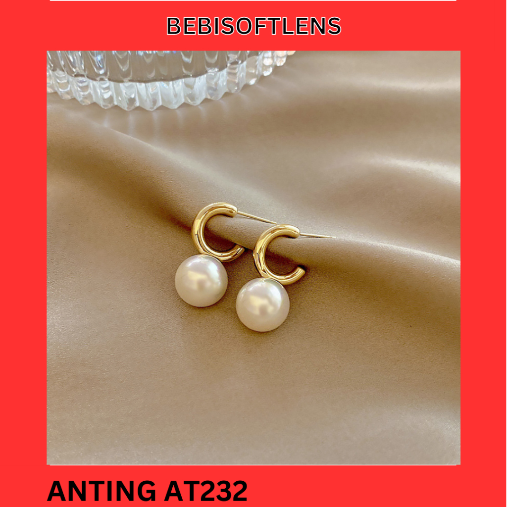 Anting AT232 Tembaga Lapis S925 , Unik Lucu Keren Fashion Wanita Elegant /Deluna / BB