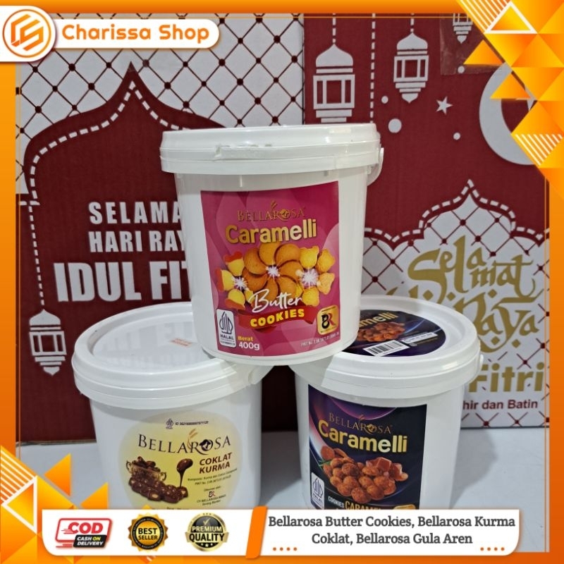 

Bellarosa Butter Cookies, Bellarosa Kurma Coklat, Bellarosa Gula Aren