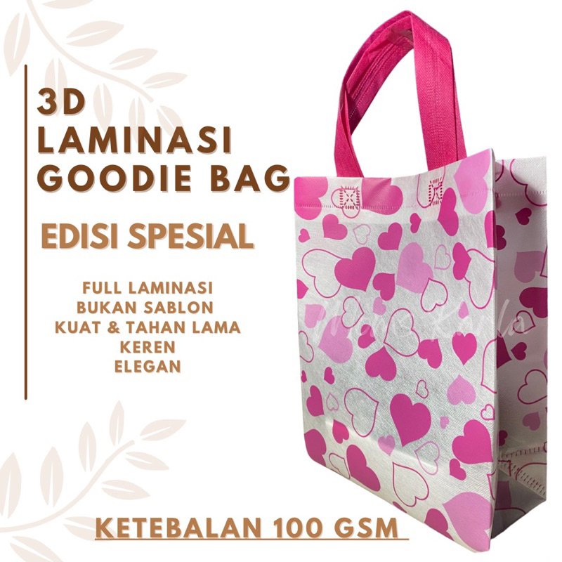 

Goodie Bag 3D Laminasi Love Pink