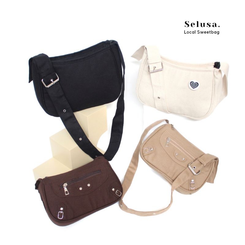 SELUSA ALEXA SLINGBAG (FREE PIN AESTHETIC ONLY VERSI 1) | Tas Selempang Tas Bahu Kanvas Premium Terbaru