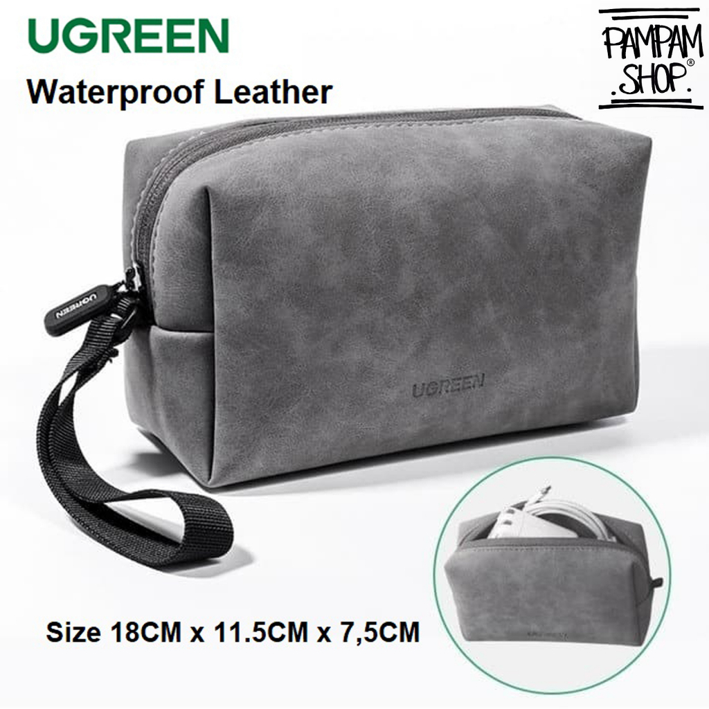 UGREEN Handbag Travel Storage Lanyard Case Organizer Pouch Black Eva Bag Tempat Headset Earphone Kabel Charger Flashdisk Waterproof Leather Tas Ori Original Clutch