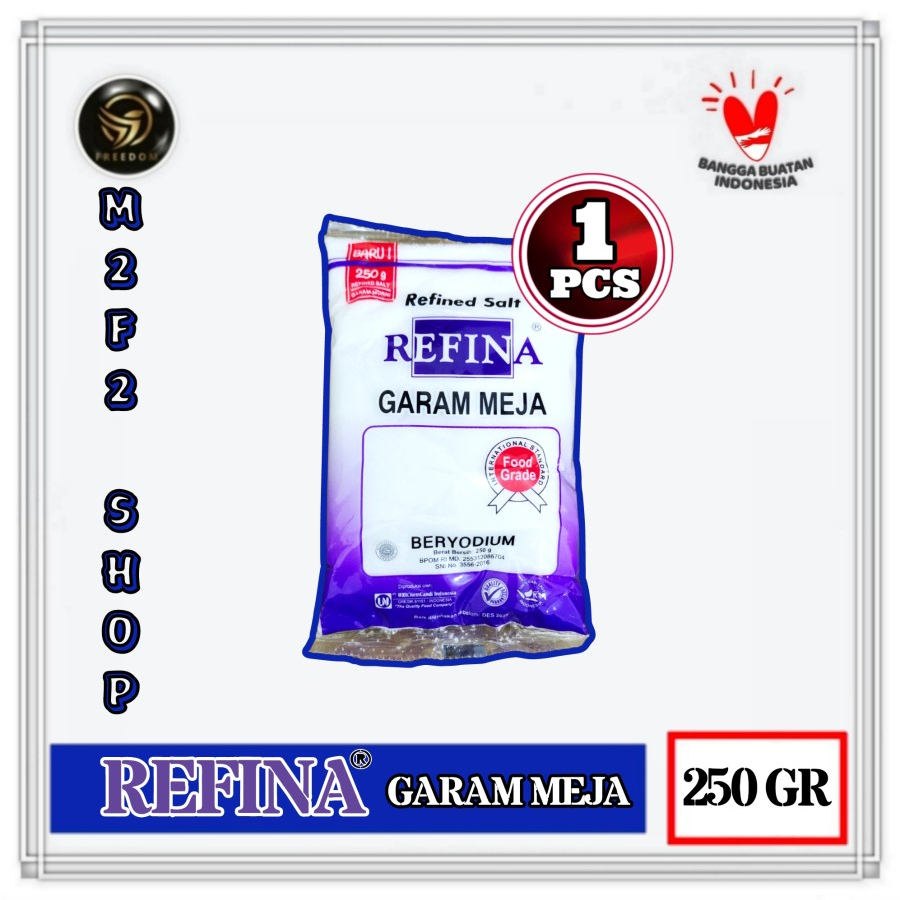 

Refina Salt Garam Meja Beryodium Bersih Putih Halus - 250 gr (Kemasan Satuan)