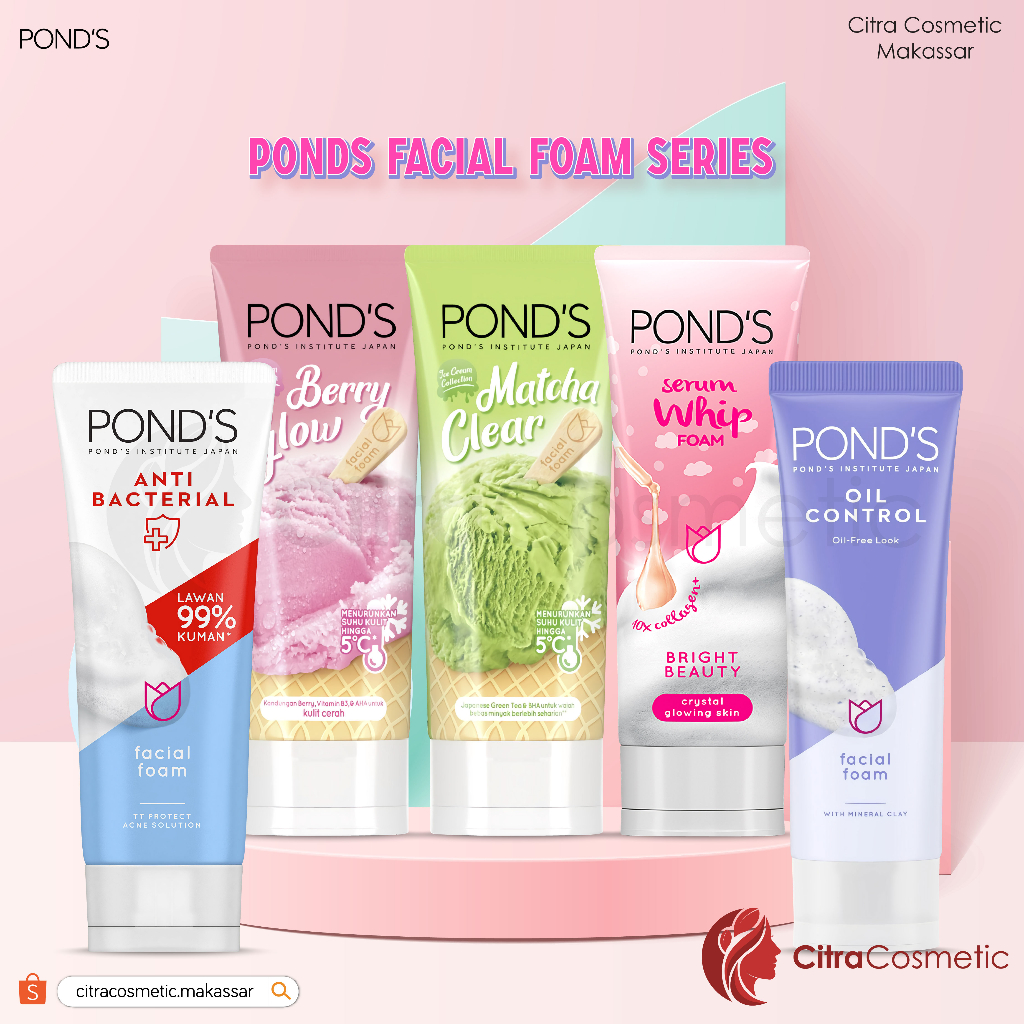 Ponds Facial Wash Cleanser Scrub Whip Series