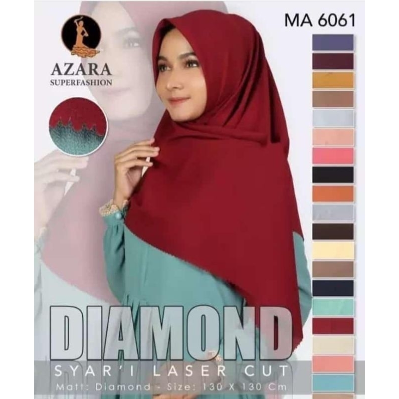 hijab segi empat jumbo ,hijab Az-zahra jumbo,diamond syar'i lasercut