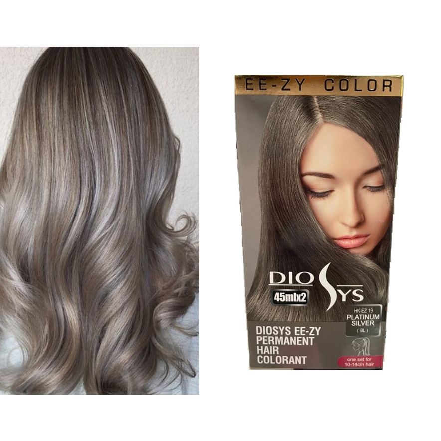 Diosys Eezy Permanent Hair Colorant 45ml x 2 Platinum Silver 19