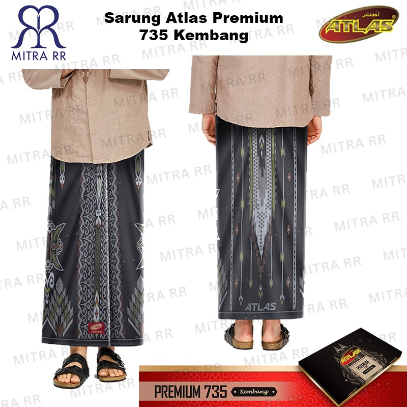 Sarung Atlas Premium 735 Kembang | Sarung Tenun Dewasa Premium