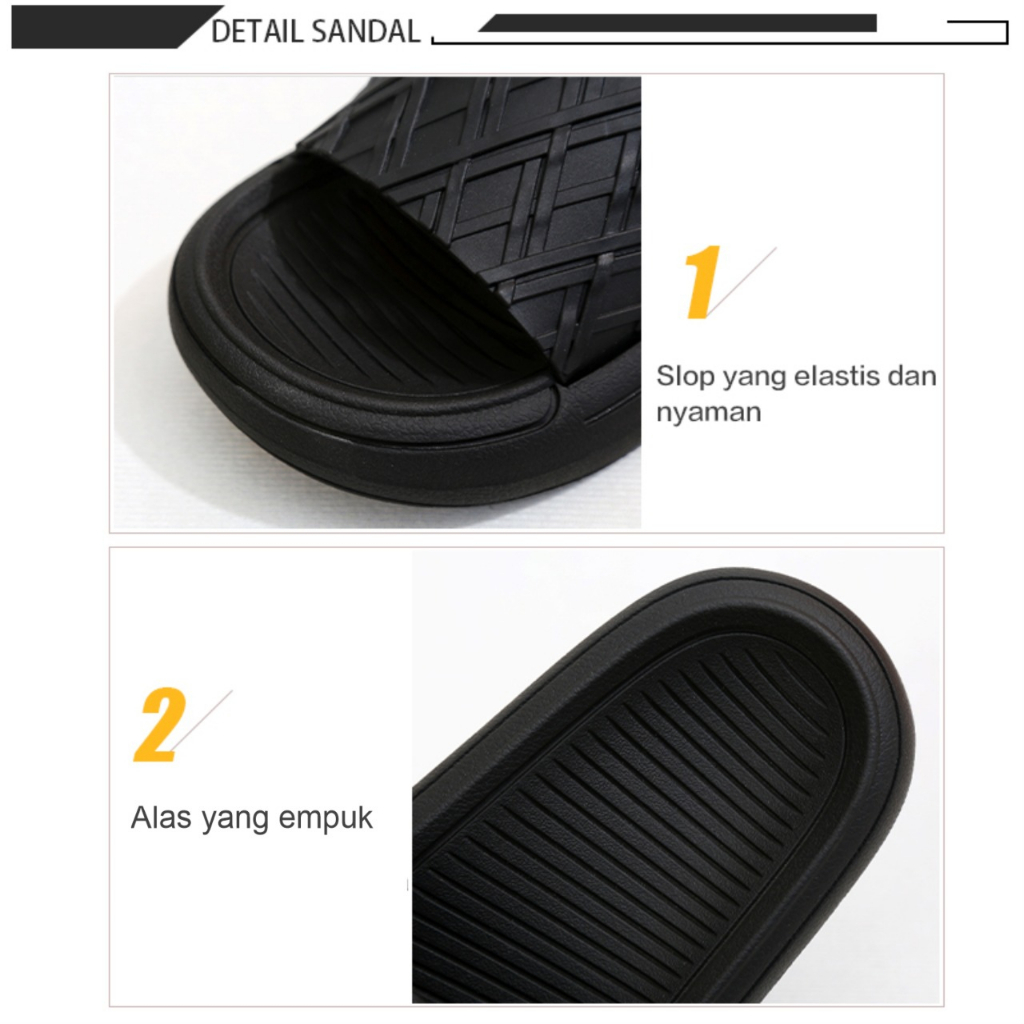 Sandal Slop Wanita Motif Garis Soft 403 PVC Import Premium Calatrava