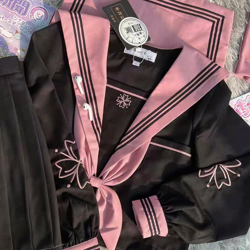 Original Jk Uniform Set By Jk Society, Dark Japanese Academic Style Short Sleeved Sailor Suit