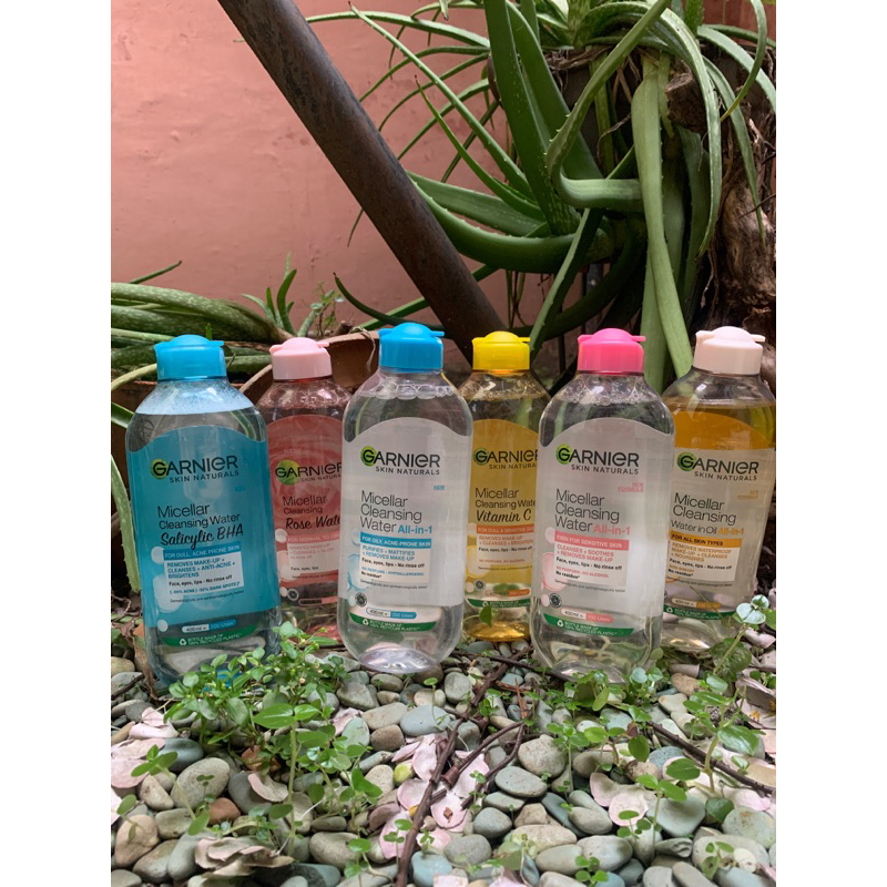 400ML GARNIER MICELLAR CLEANSING WATER PINK DAN VITAMIN C SALICYLIC ACID ROSE WATER