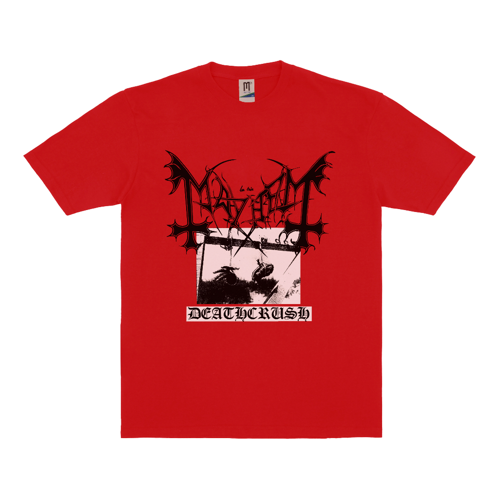 KAOS BAND MAYHEM DEATHCRUSH VINTAGE | T-SHIRT BAND MAHYHEM | MAYHEM MERAH
