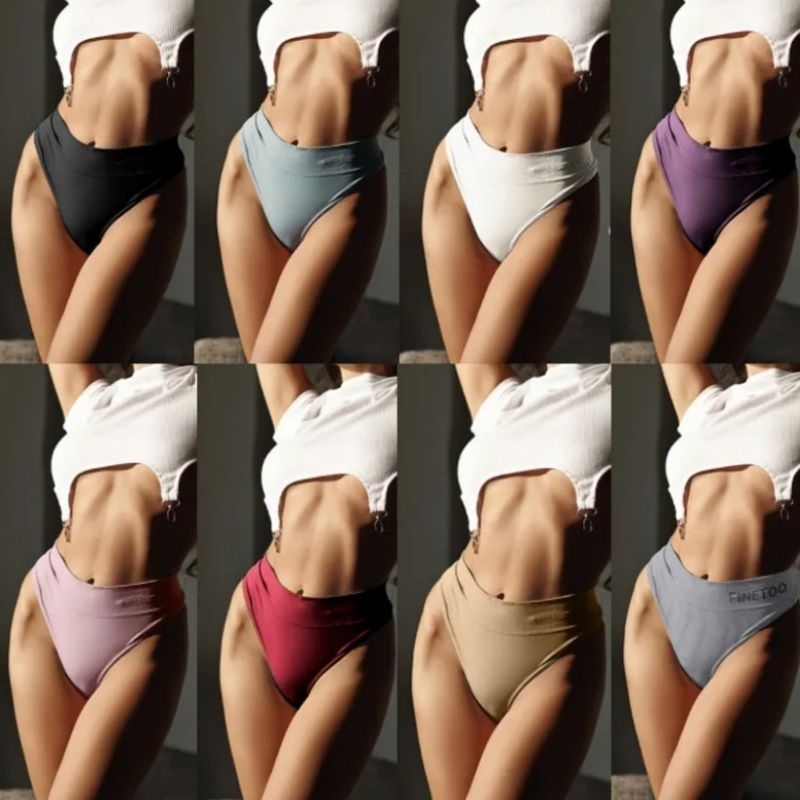 FINETOO FT34 Sexy Celana Dalam Wanita Sport Brief High Waist Women Cotton Panty Soft