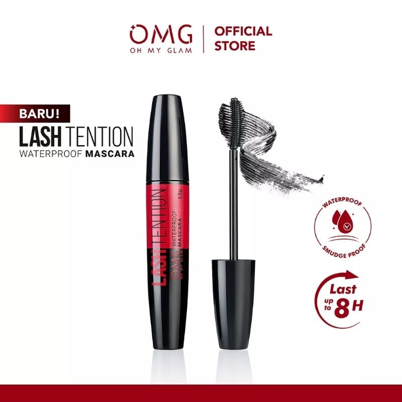 OMG Oh My Glam Lashtension Waterproof Mascara Black | Lash Tension Maskara