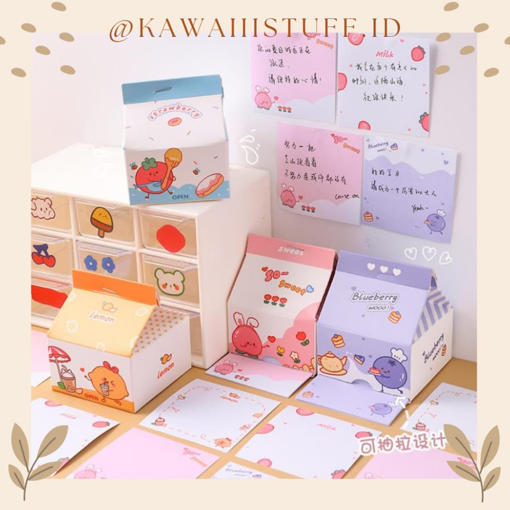 

[KAWAIIISTUFF.ID] 200 Lembar Memo Pad Milky