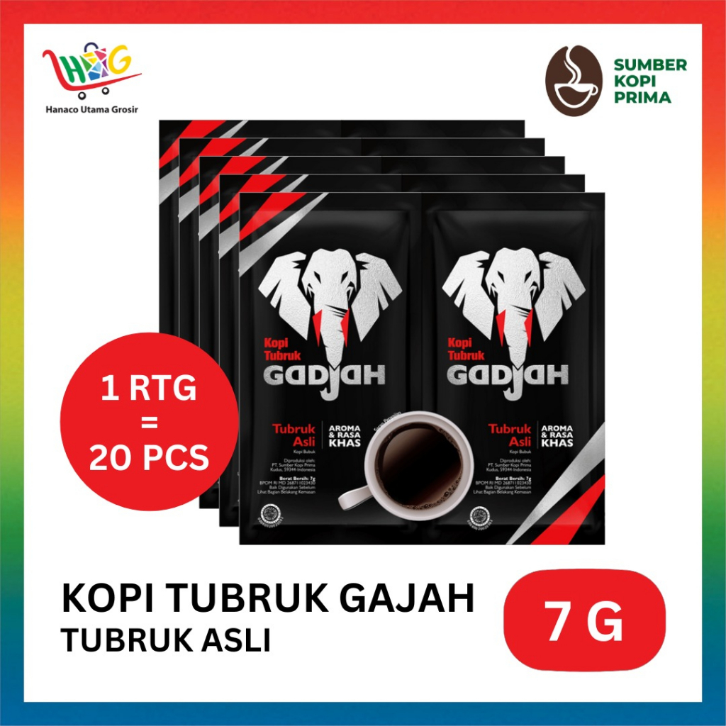 Kopi Tubruk Gadjah Asli Sachet 20x7g [ 1 RTG ]