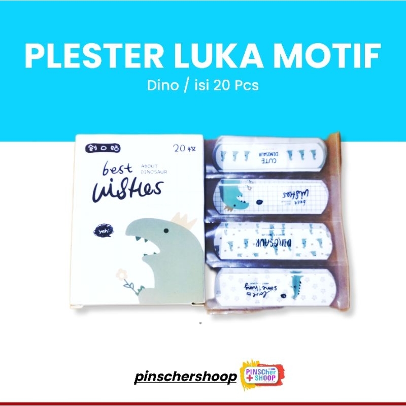 Plester Luka Motif Dino First Aid Kids isi 20 Pcs